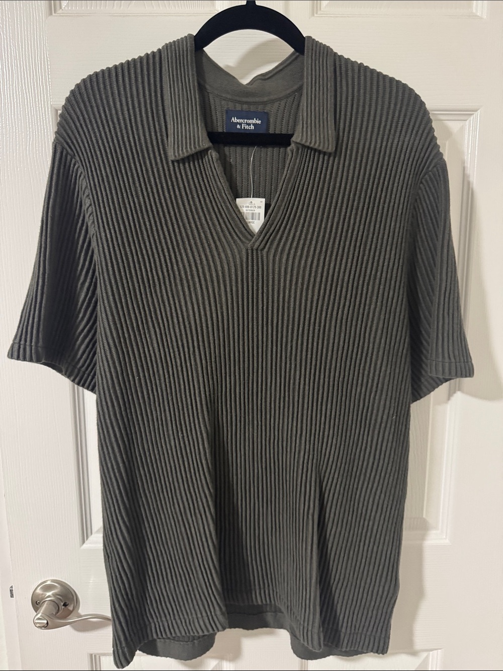Abercrombie & Fitch Men's Ribbed Short-Sleeve Polo - Olive
